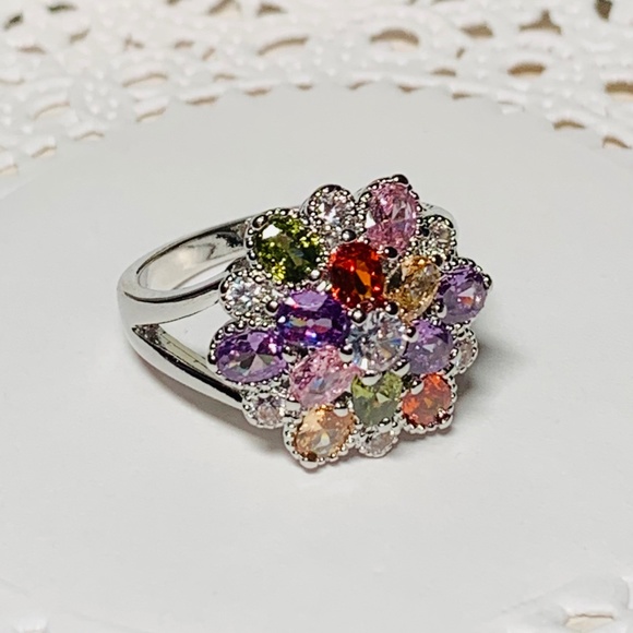 Jewelry - Multi Colored Crystal Rhinestone Cocktail Ring